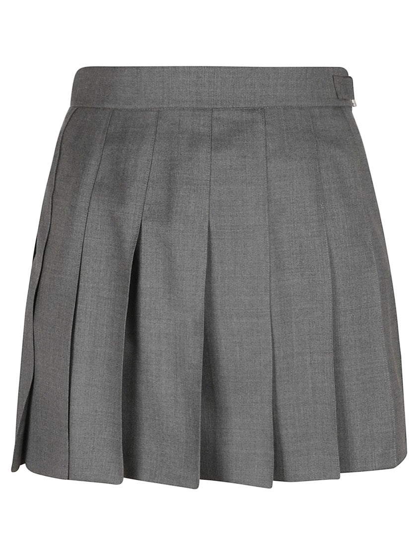 Pleated Tailored Skirt With Structured Waistband