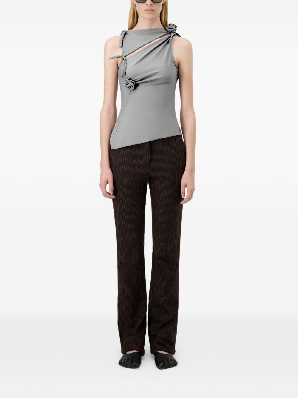 Asymmetrical Grey Tank Top