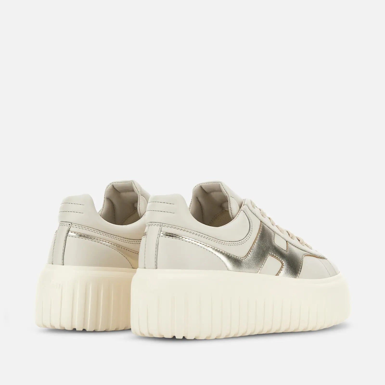 H-Stripes Lace-Up Sneakers in Sheepskin and Calfskin