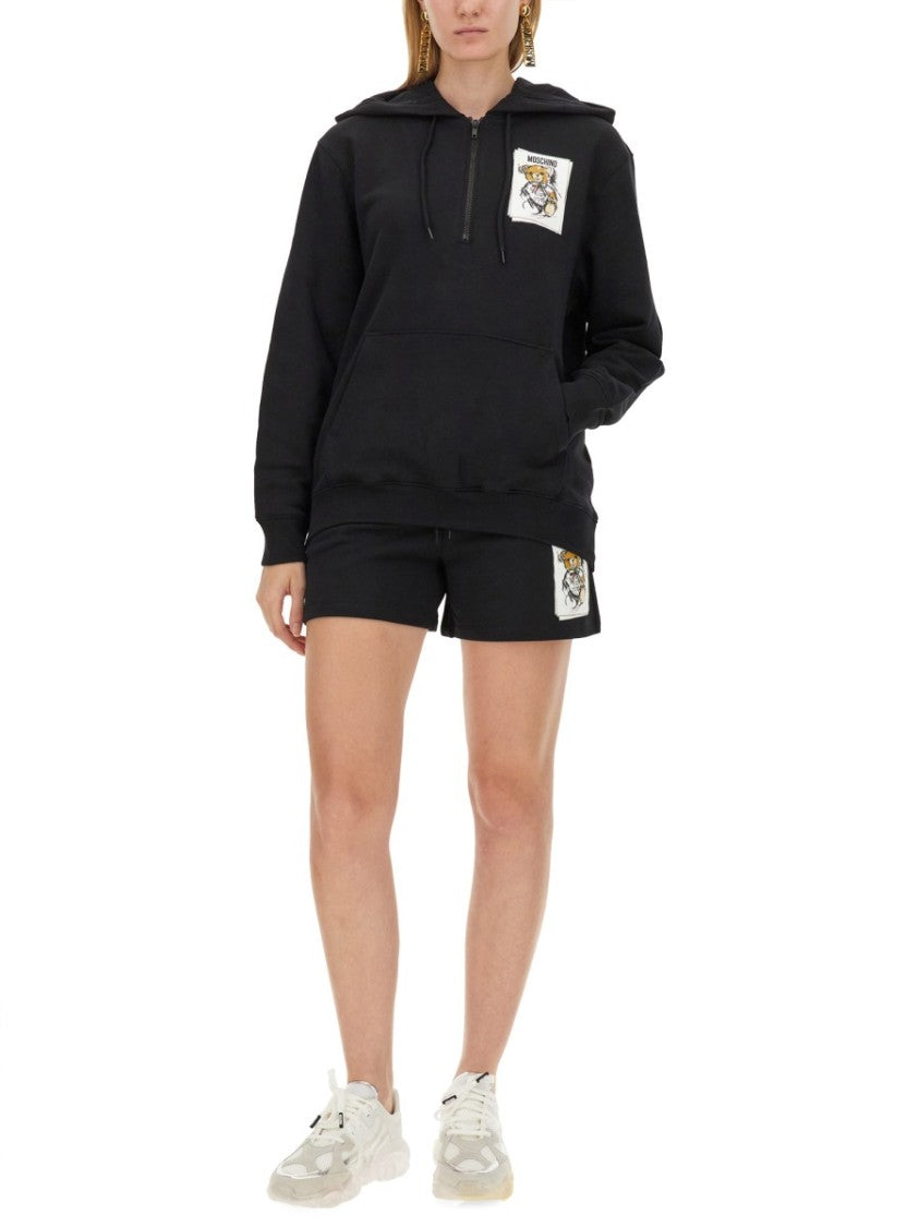 Relaxed Fit Black Sweatshirt With Logo Print