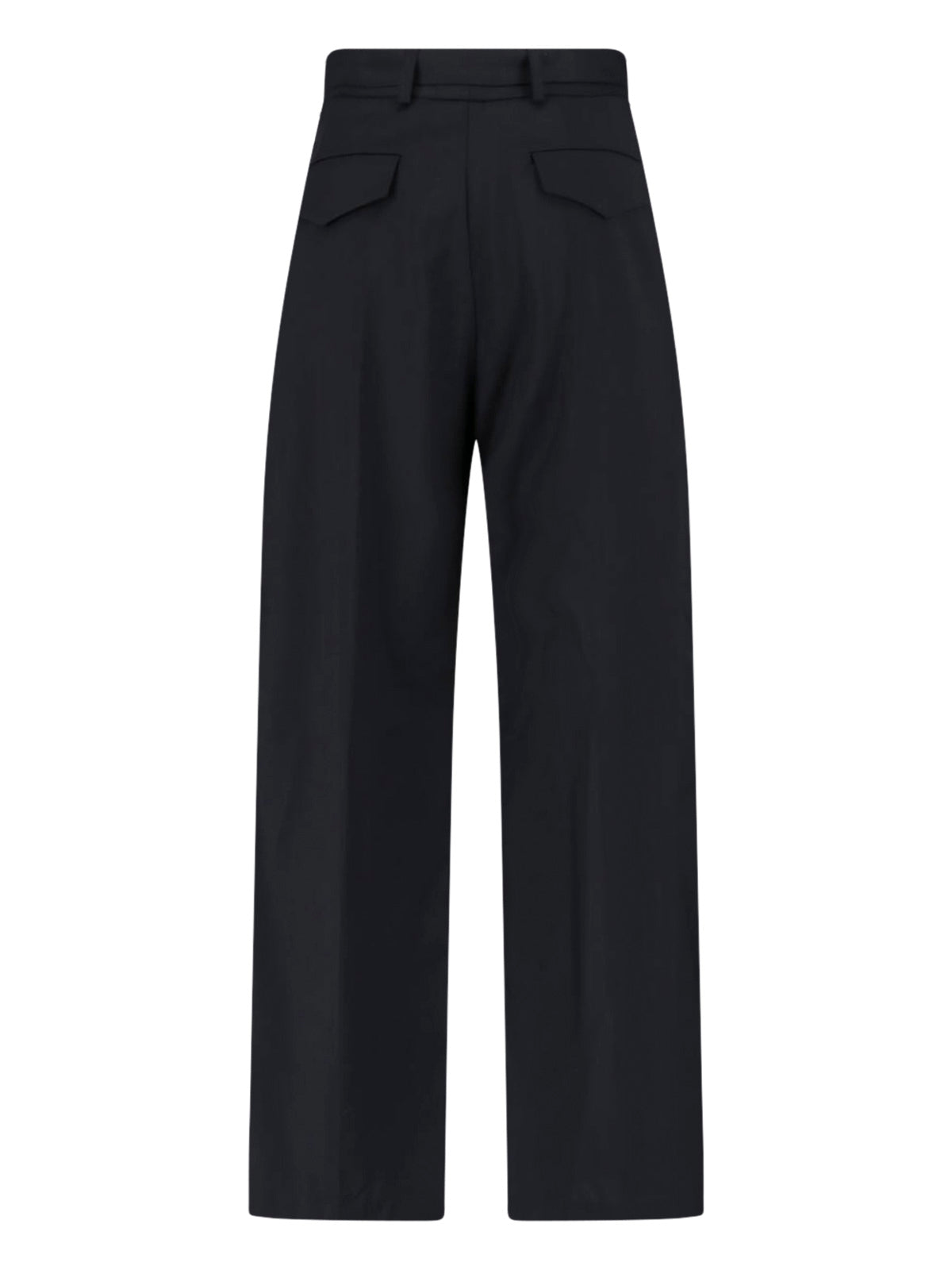 Black High-Waisted Tailored Virgin Trousers