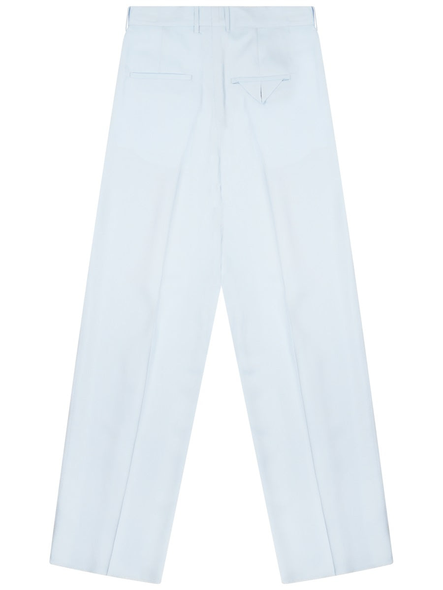 Silk Blend Tailored Pants With Front Pleats