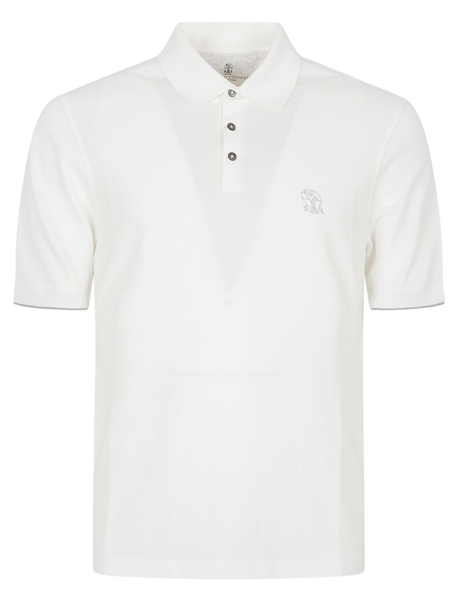 Beige Polo Shirt With Partial Button Placket
