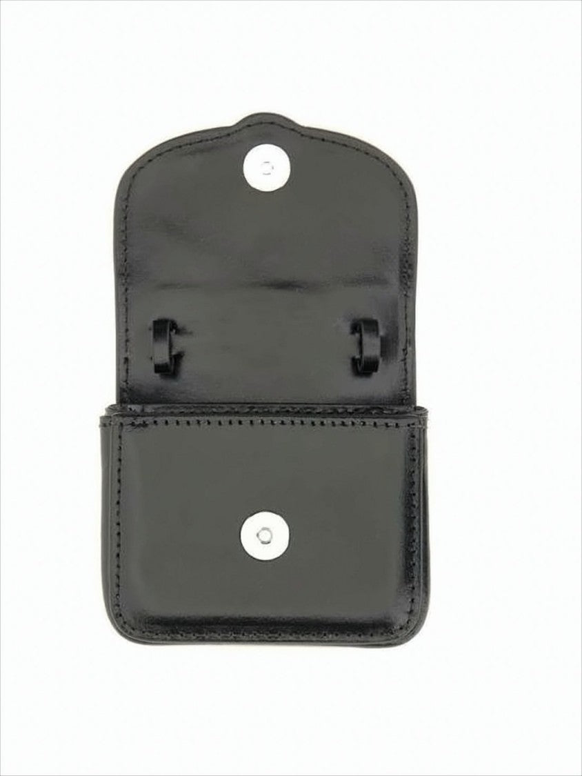 Structured Leather Shoulder Bag with Metallic Emblem