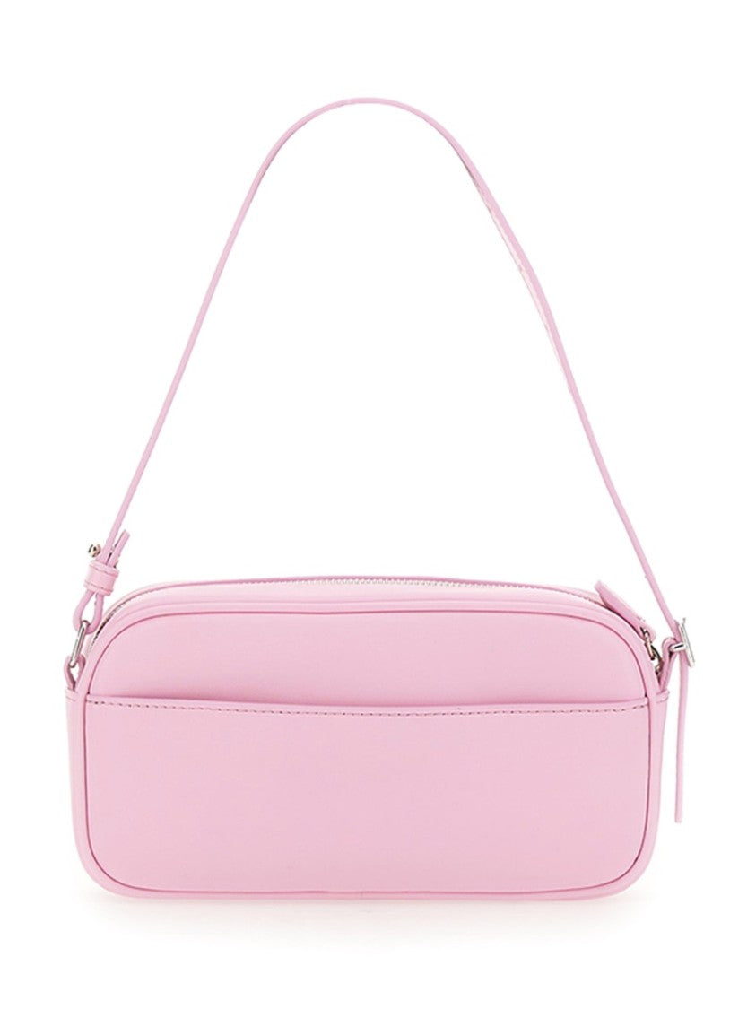 Rectangular Cowhide Leather Shoulder Bag With Adjustable Strap