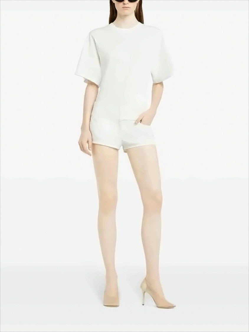 Short-Sleeved Fitted Top with Boxy Silhouette
