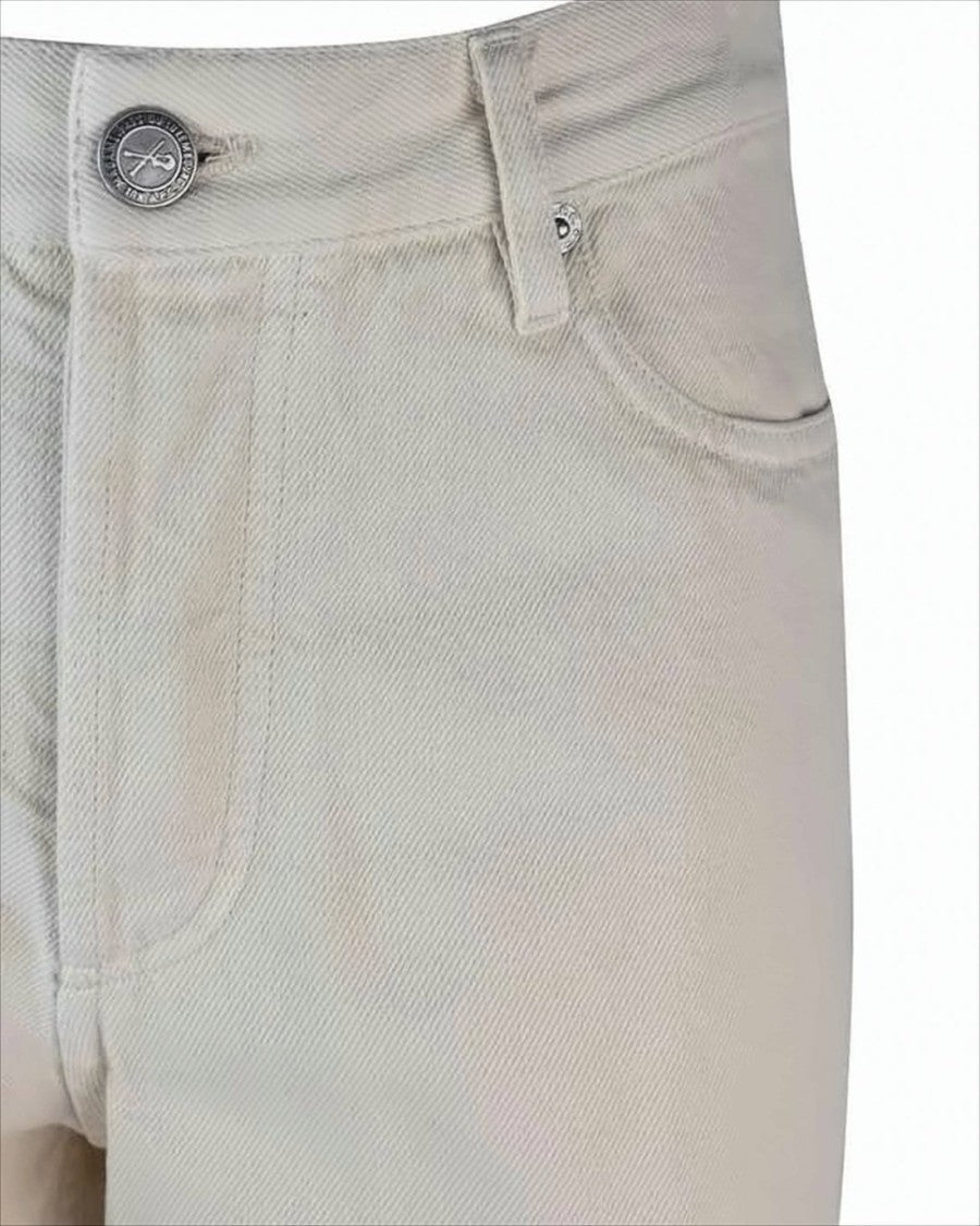 High-Waisted Straight-Leg Denim Pants