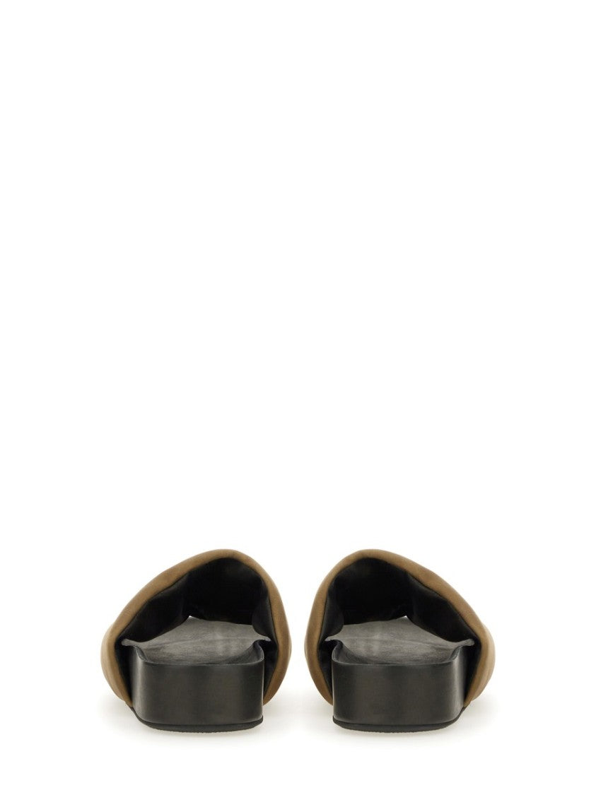 Brown Leather Sandals With Padded Strap