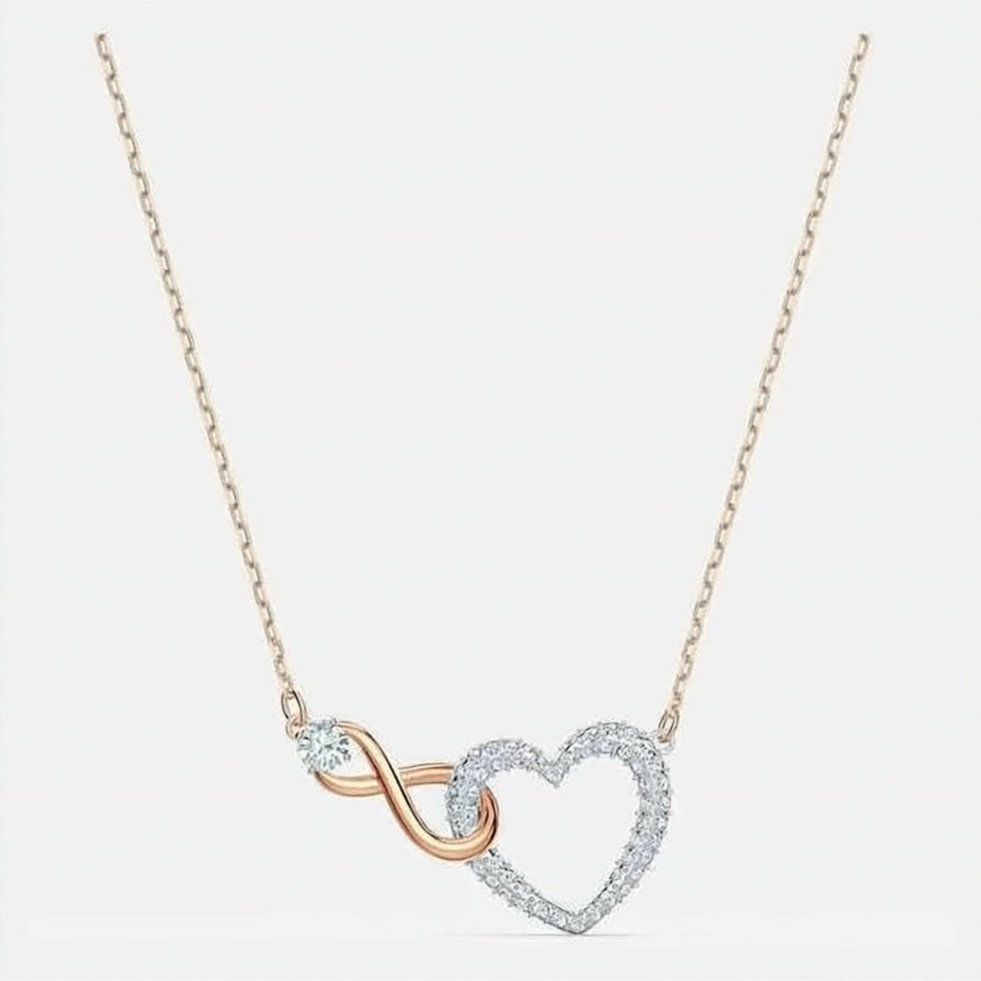 Rose Gold Infinity Heart Necklace