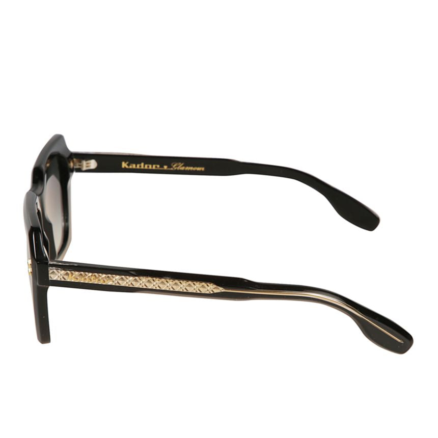 Klara Glamour Oversized Square Frame Black Sunglasses
