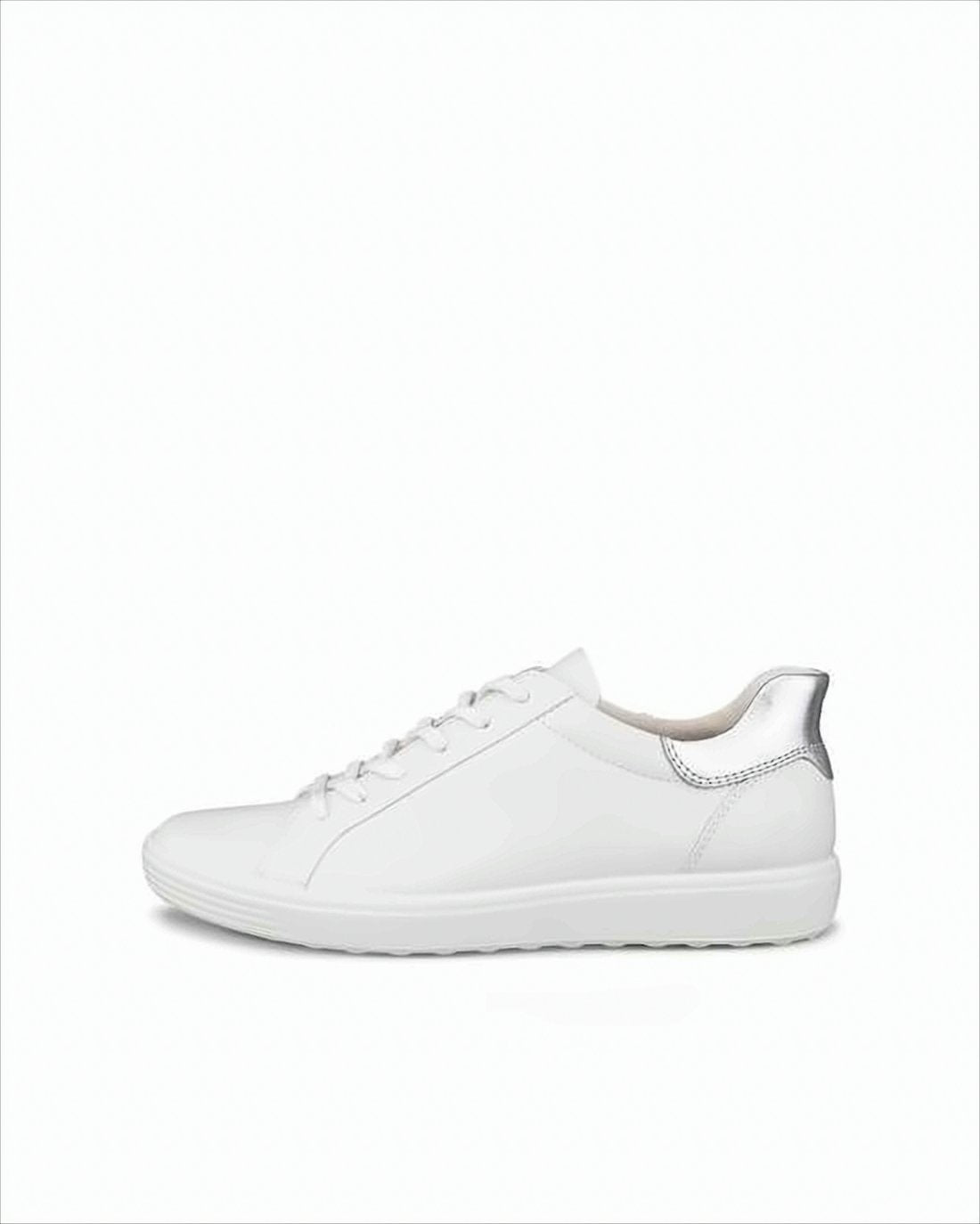 Minimalist White Low-Top Sneakers with Metallic Accent