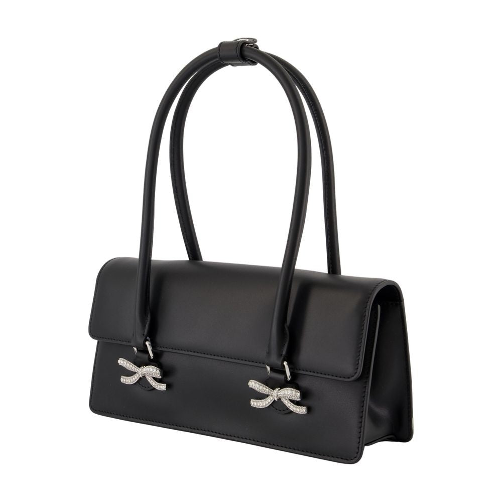 Soft Shoulder Bag - Leather - Black