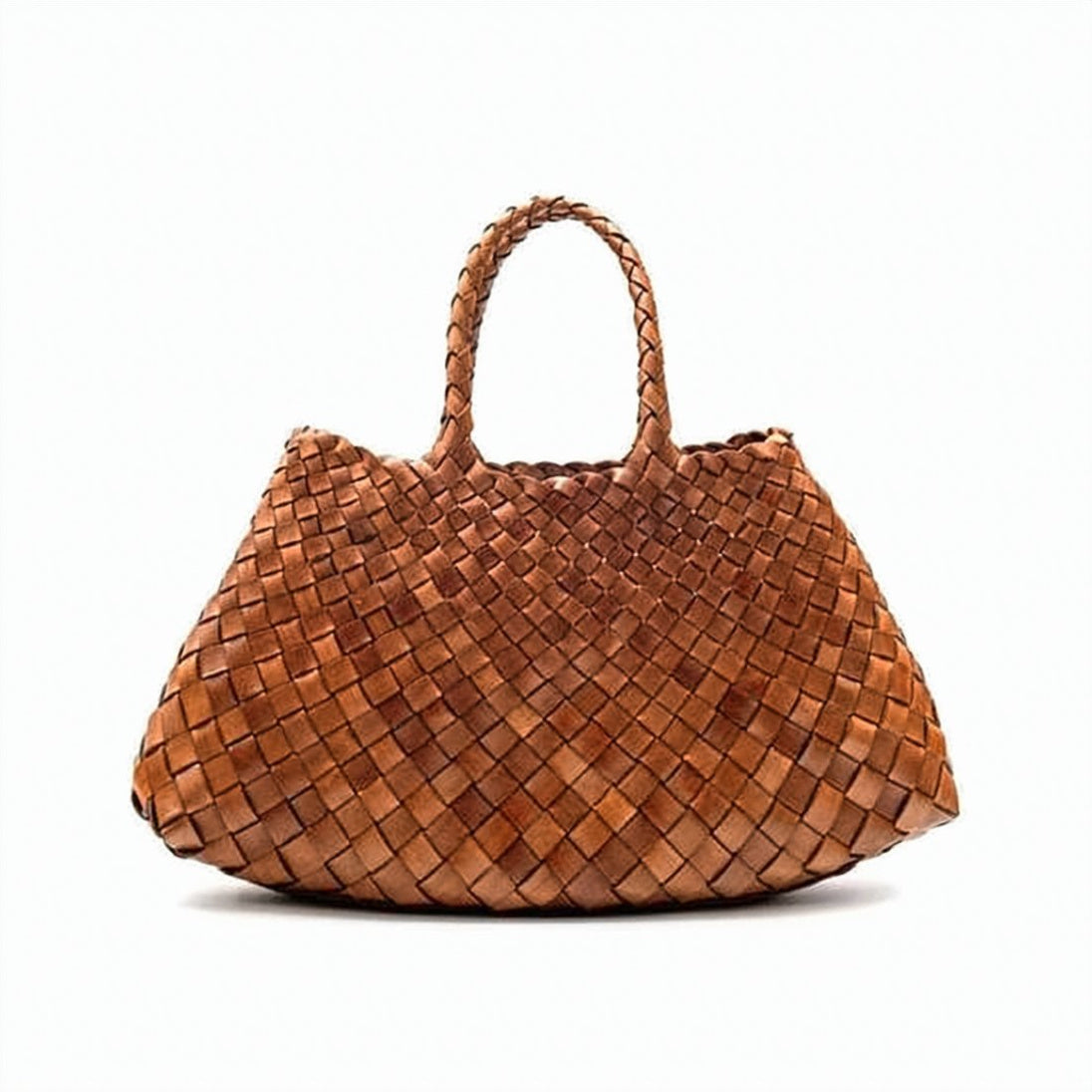 Woven Buffalo Leather Tote Bag