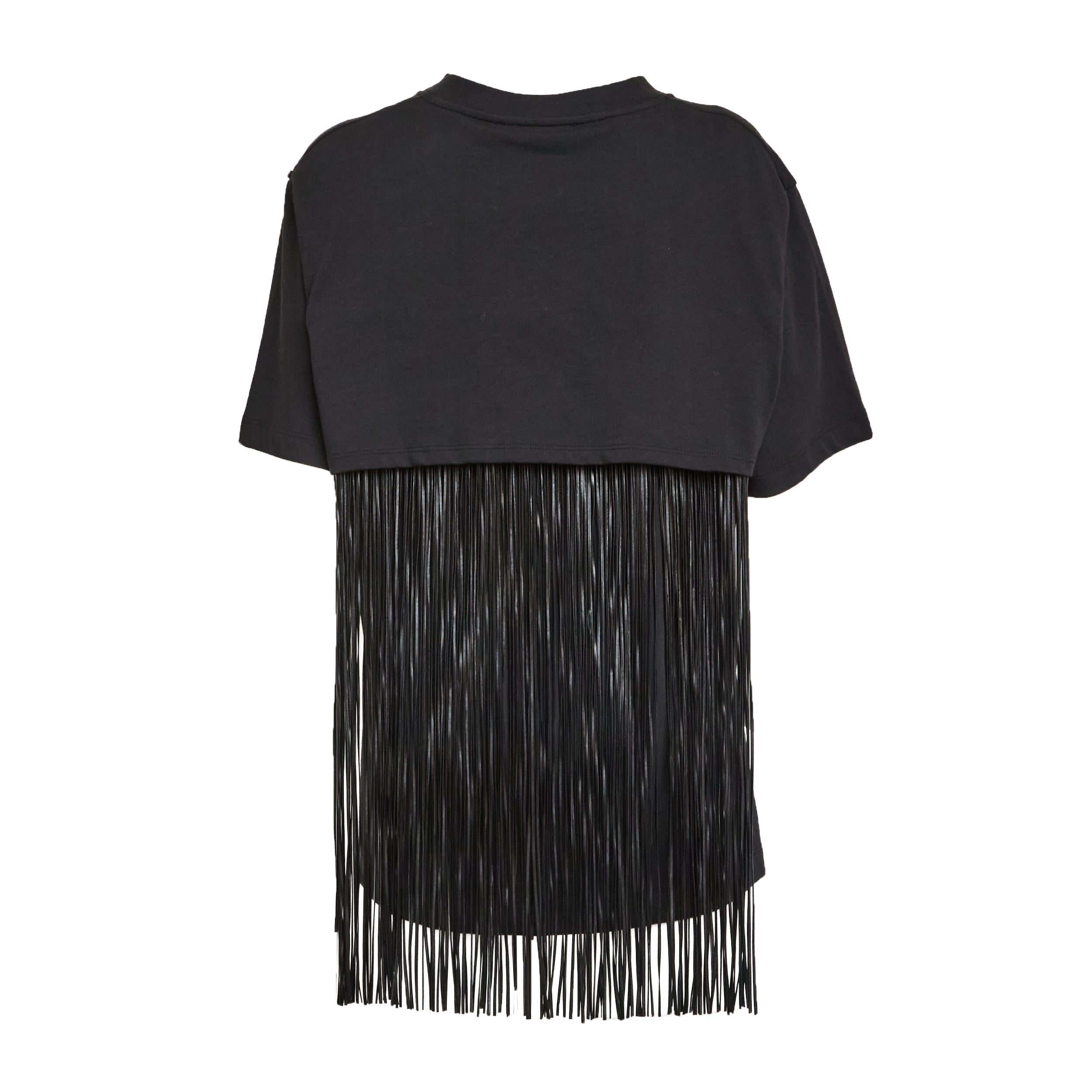 Fringe-Back Top in Coated Jersey Design