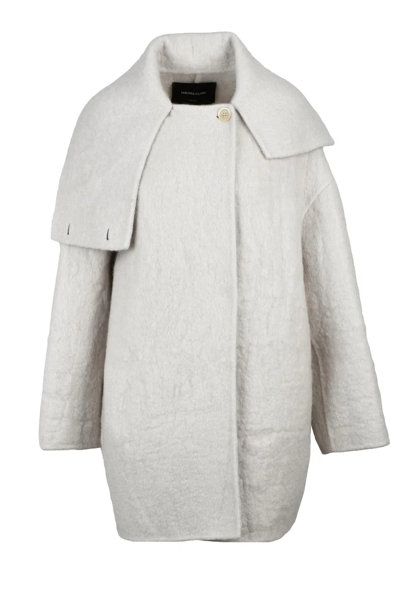 Mohair Wool Coat - Light Grey