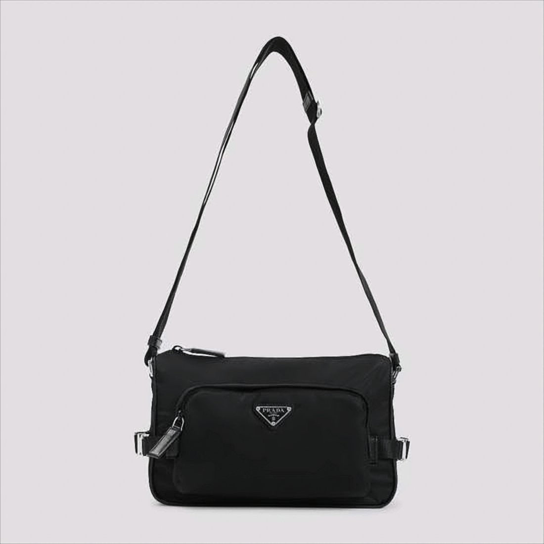 Rectangular Shoulder Bag with Triangular Logo