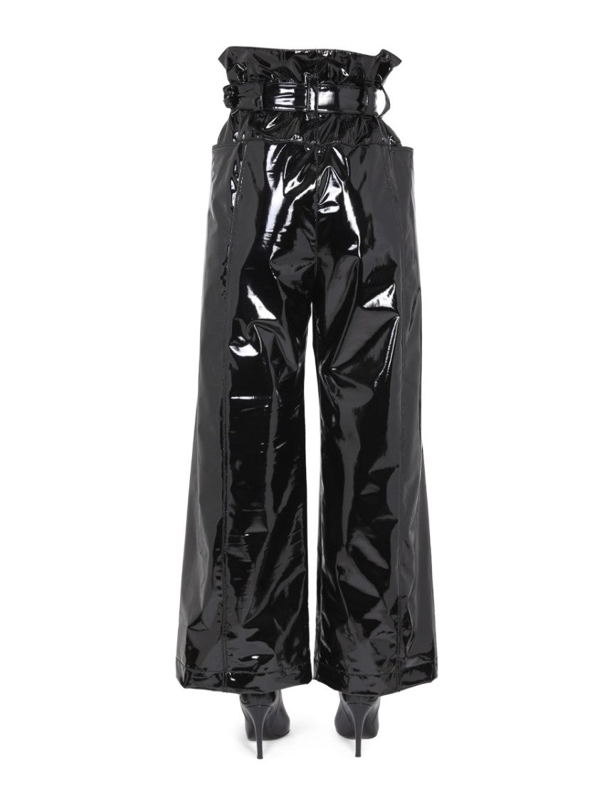 High Paperbag Waist Vinyl Pants