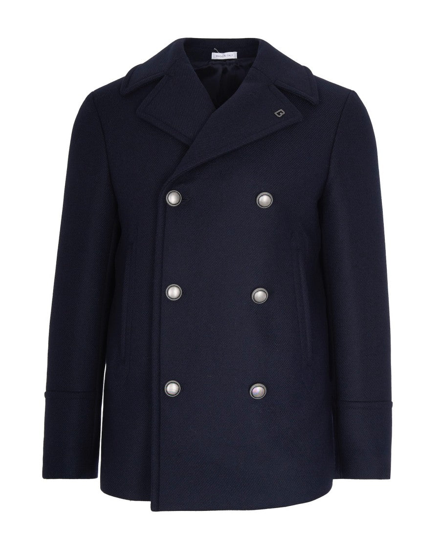 Double-Breasted Coat In Blue