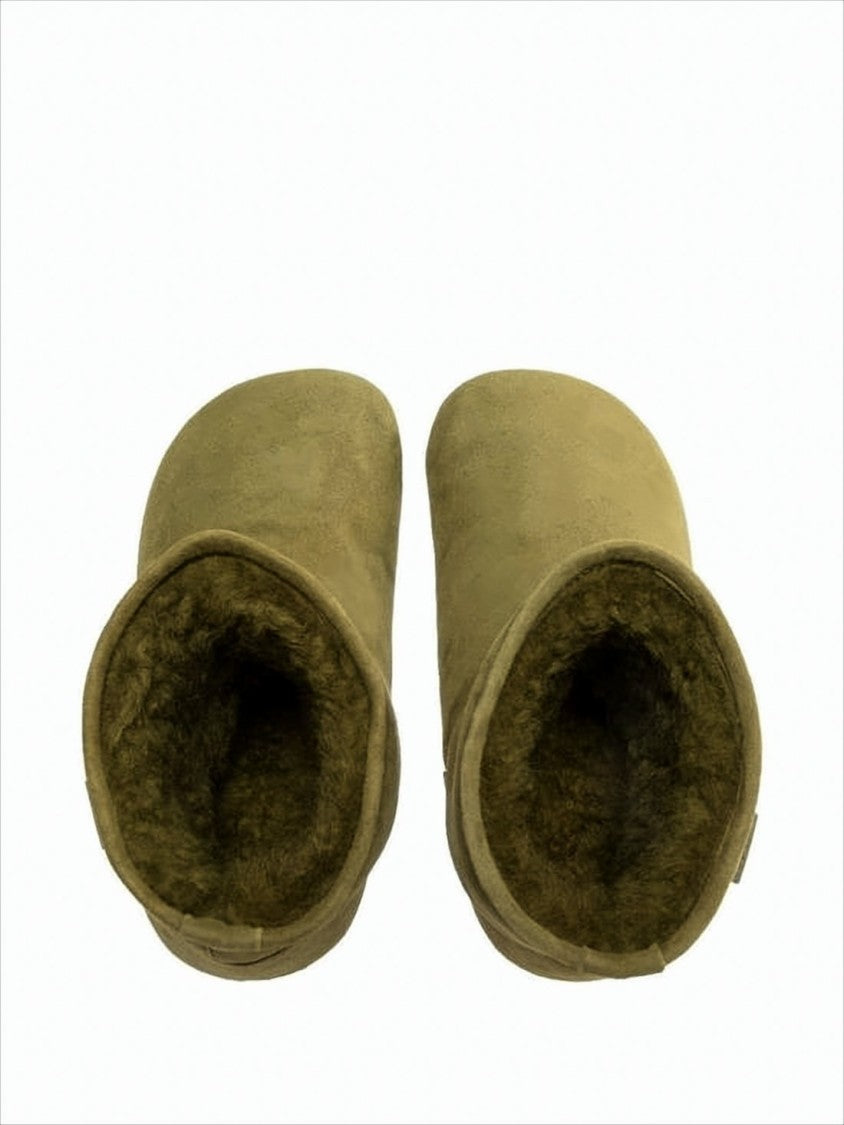 Mid-Calf Suede Boots with Plush Wool Lining