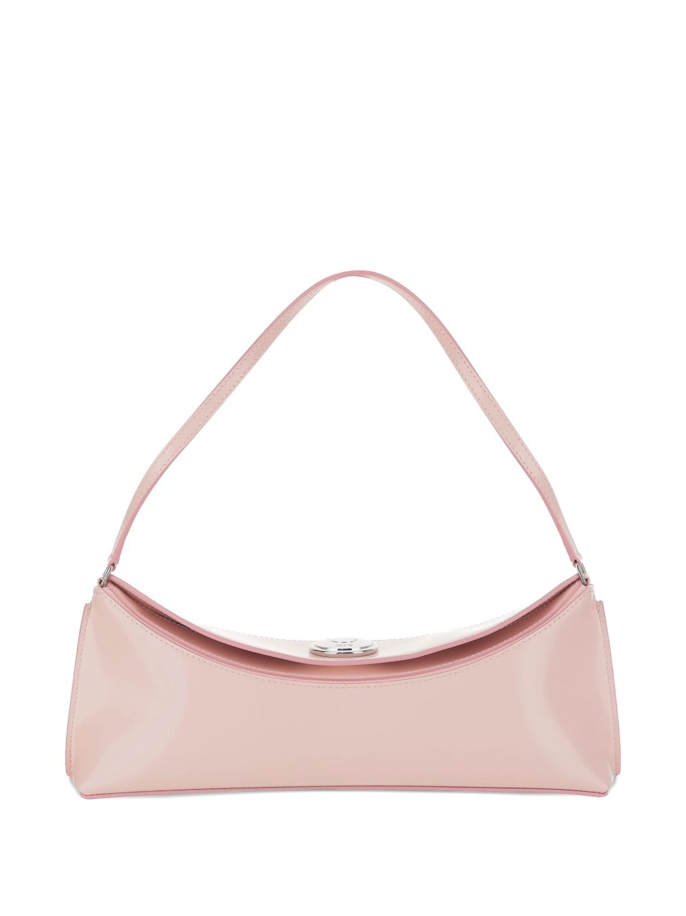 Elongated Pink Leather Handbag