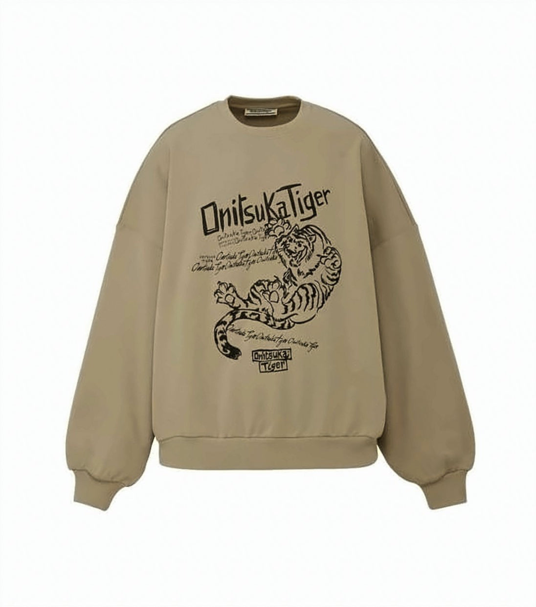 Relaxed-Fit Long-Sleeve Sweatshirt with Tiger Graphic