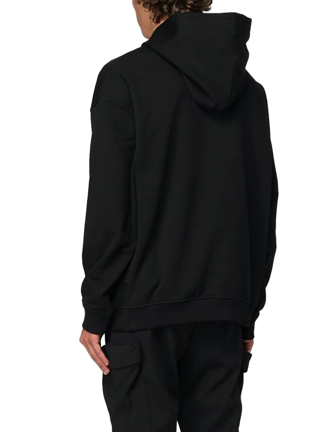 Relaxed Fit Black Hooded Sweatshirt