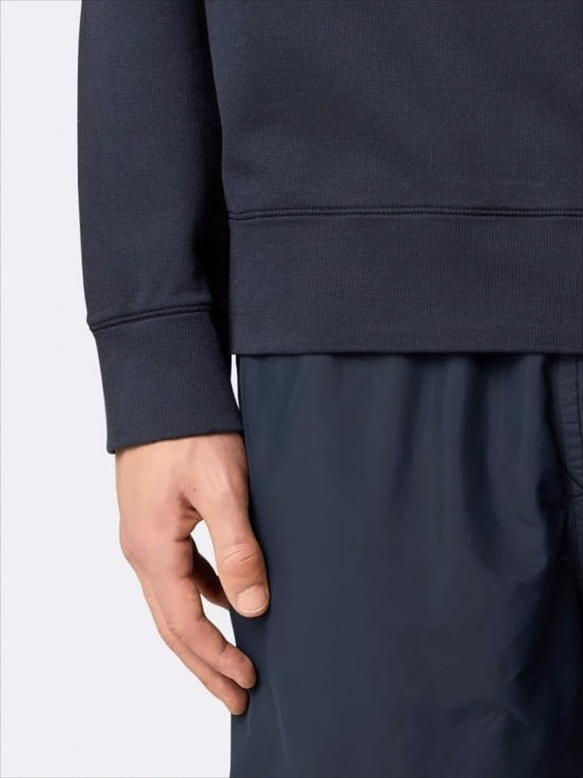 Minimalist Long-Sleeve Crewneck Sweatshirt with Signature Patch