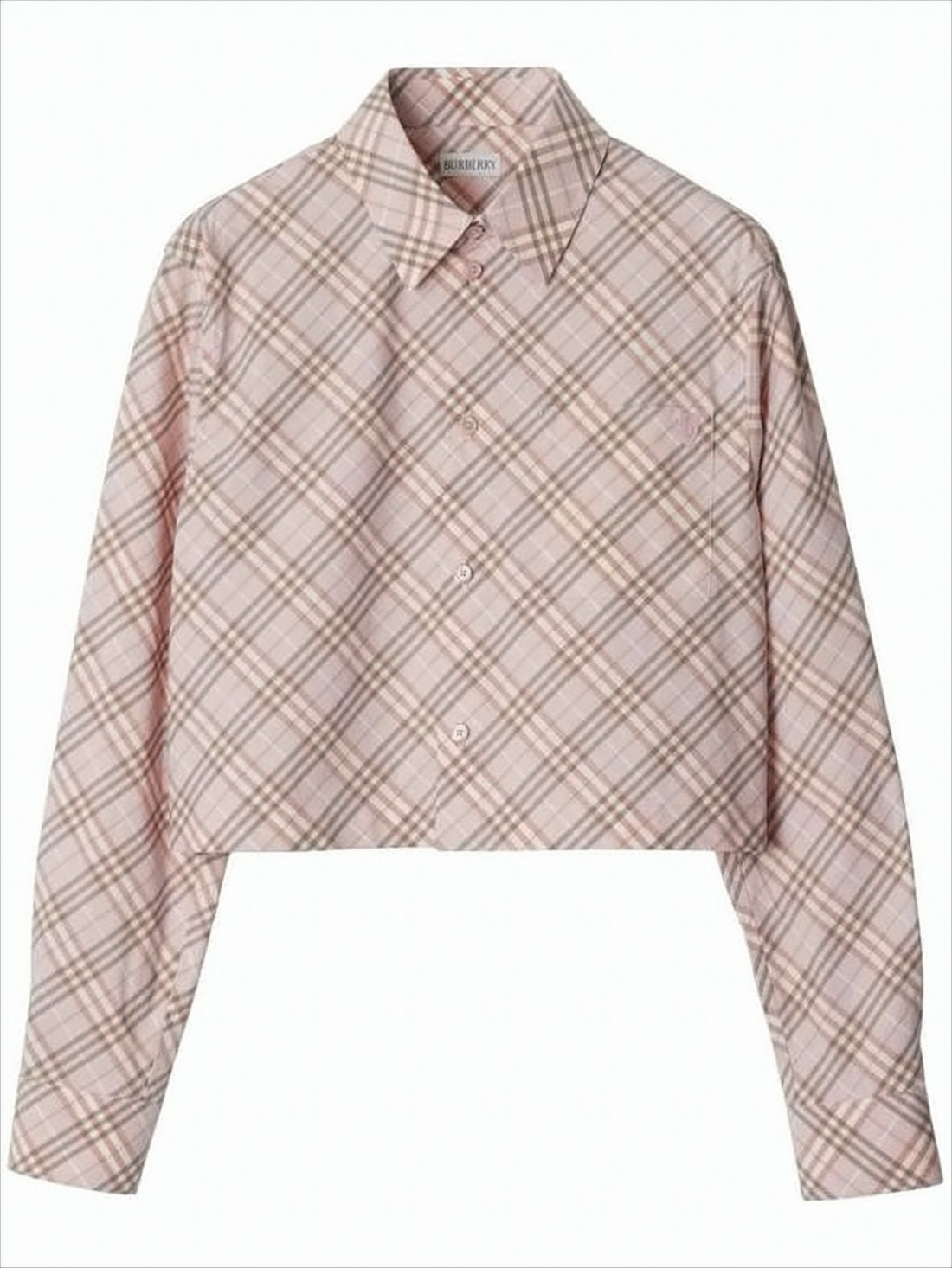 Cropped Plaid Shirt with Classic Collar