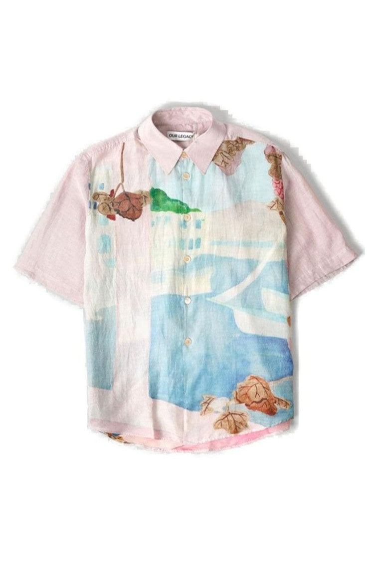 Abstract Print Short-Sleeved Shirt