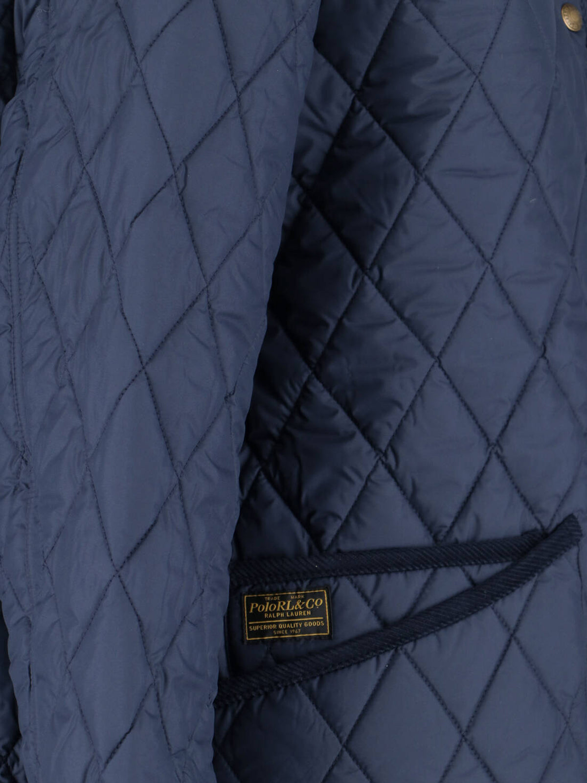 Blue Quilted Velvet Collar Recycled Jacket