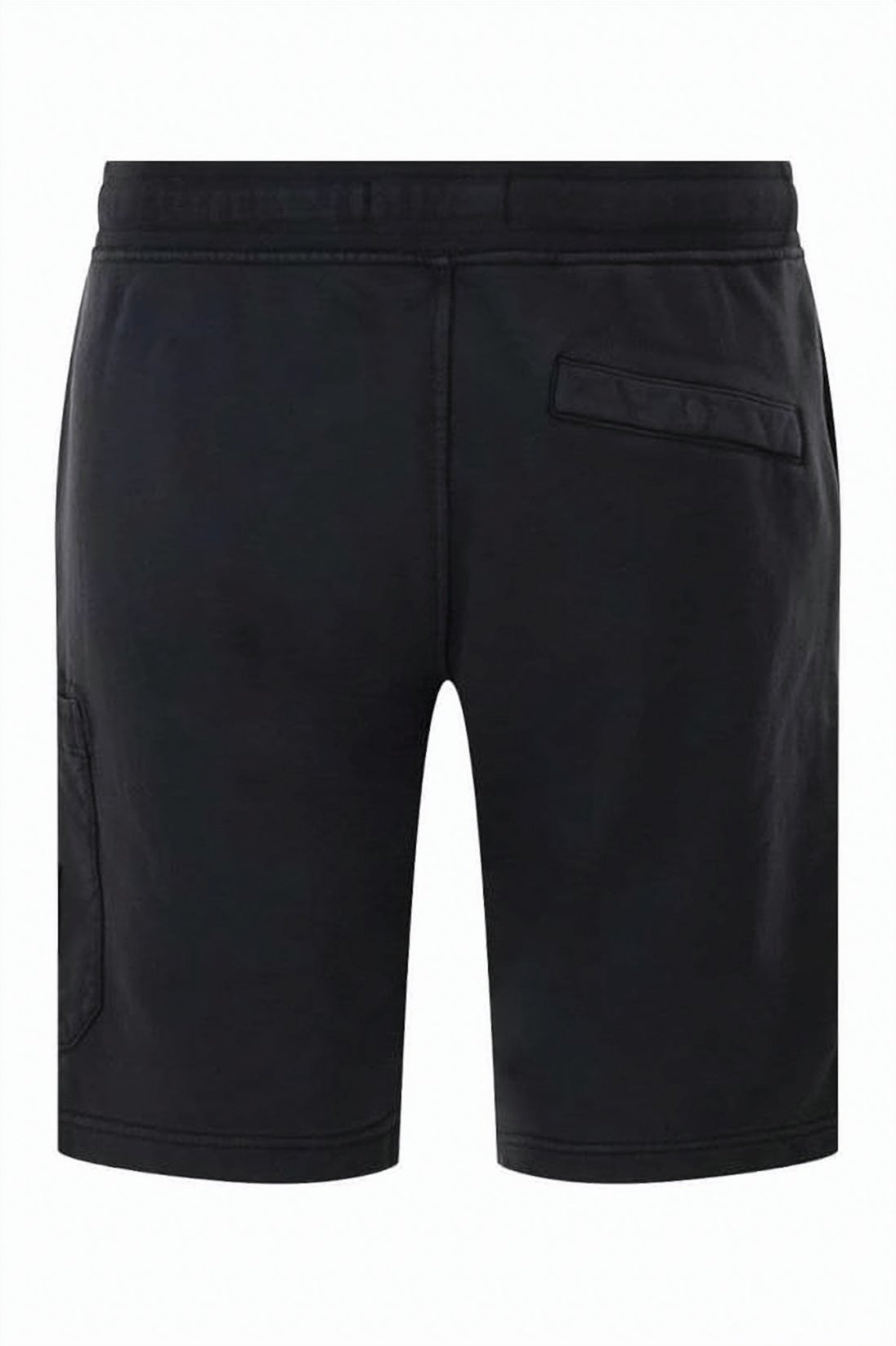 Black Cotton Shorts with Adjustable Drawstring