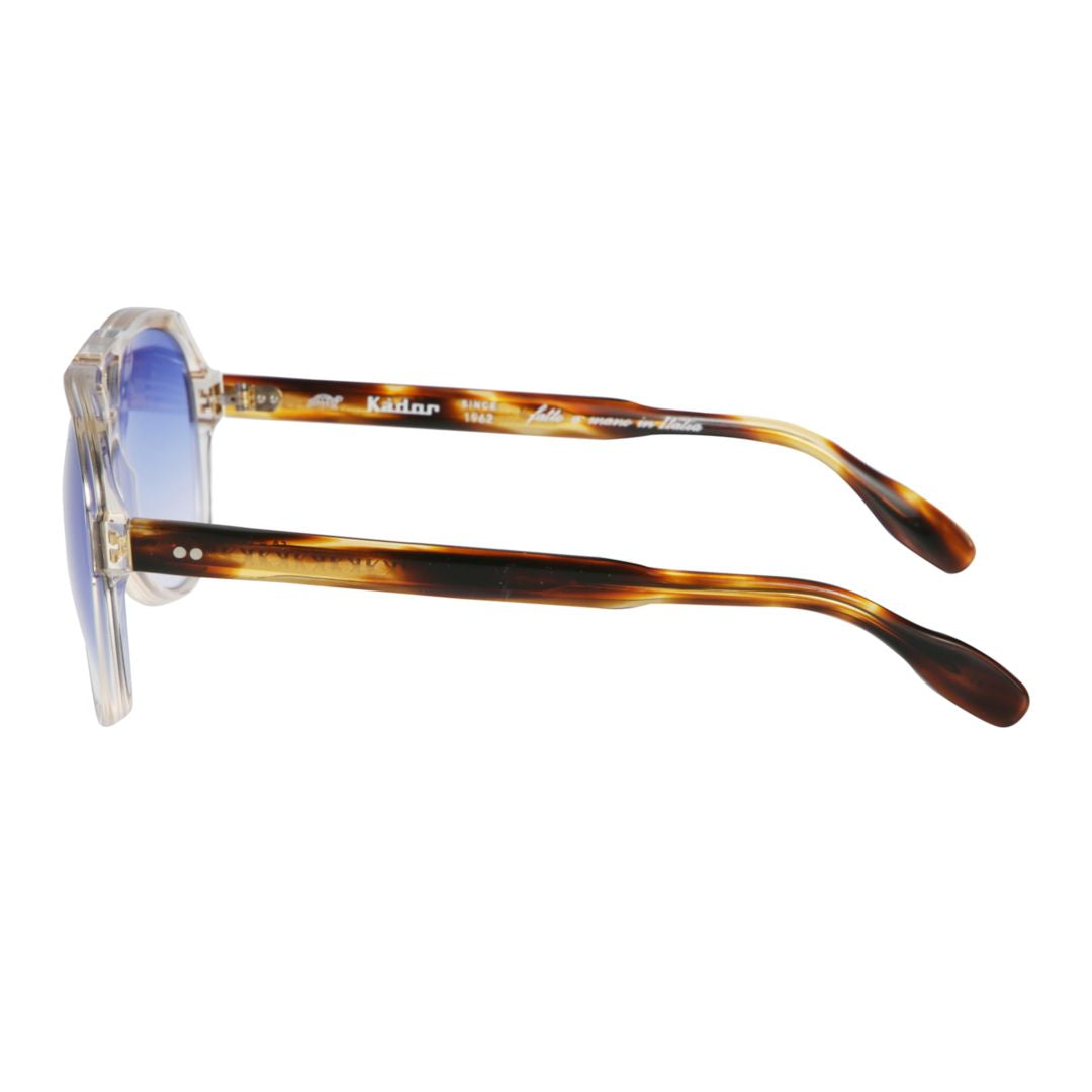 Big Pilot Aviator Sunglasses with Transparent Frame