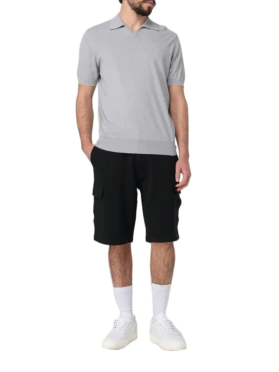 Tailored Black Shorts with Cargo Pockets