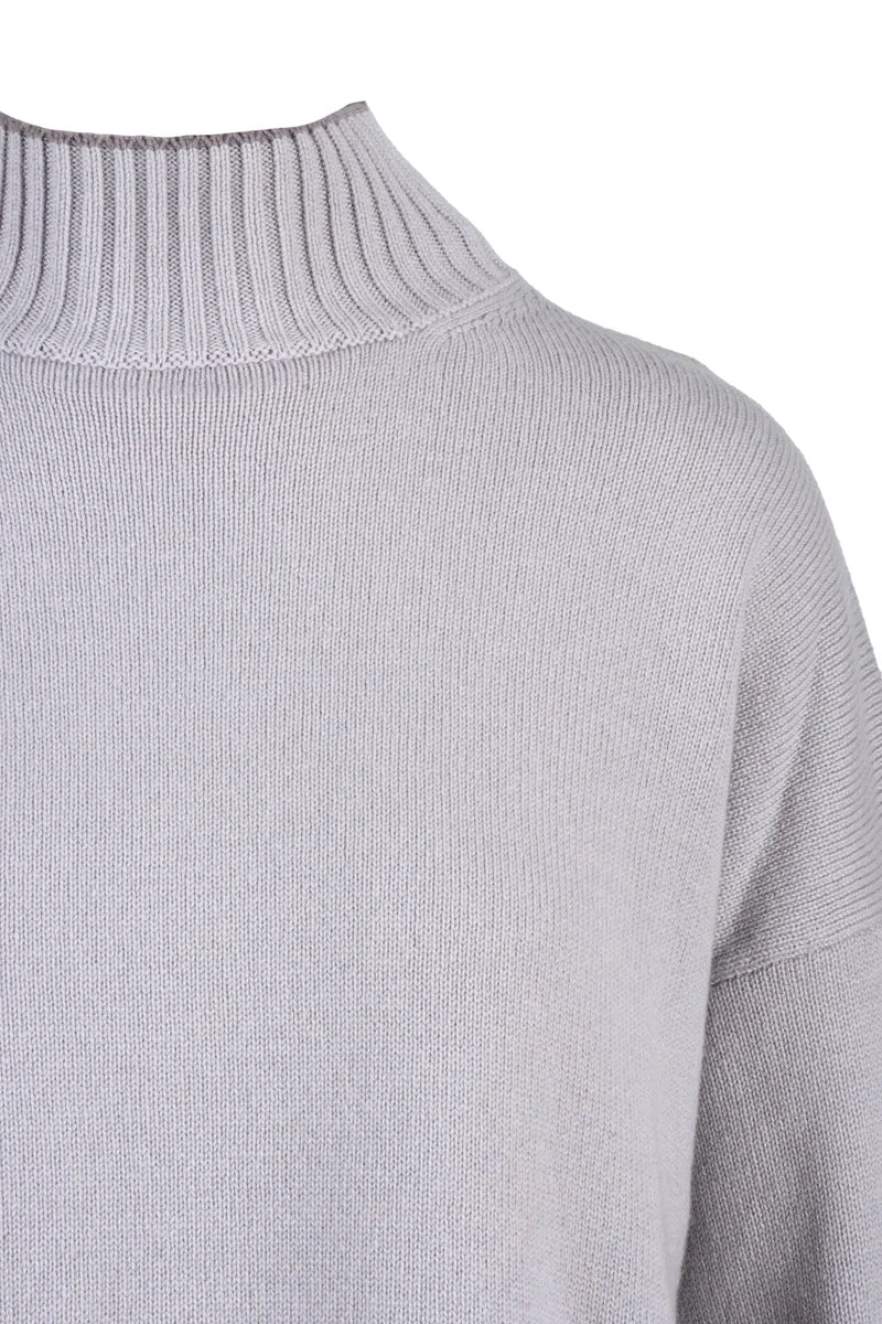 Cashmere Mock Neck Sweater - Purple