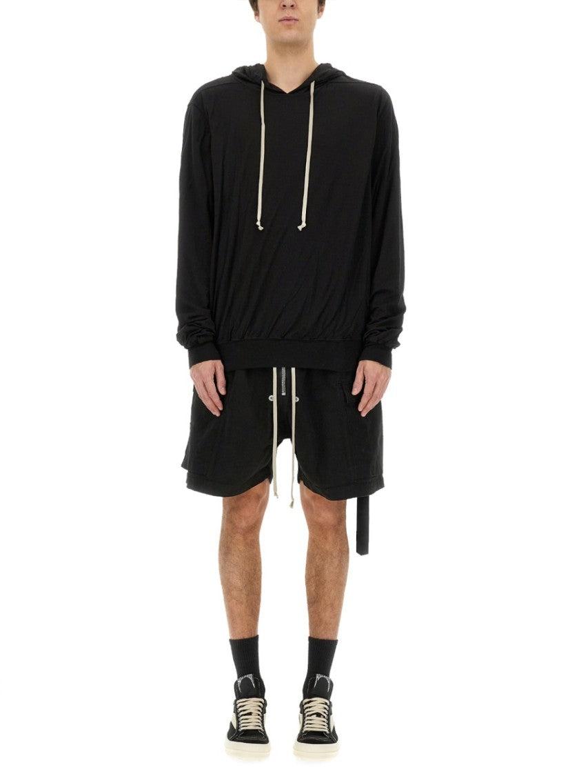 Relaxed Fit Black Hoodie With Drawstring Hood