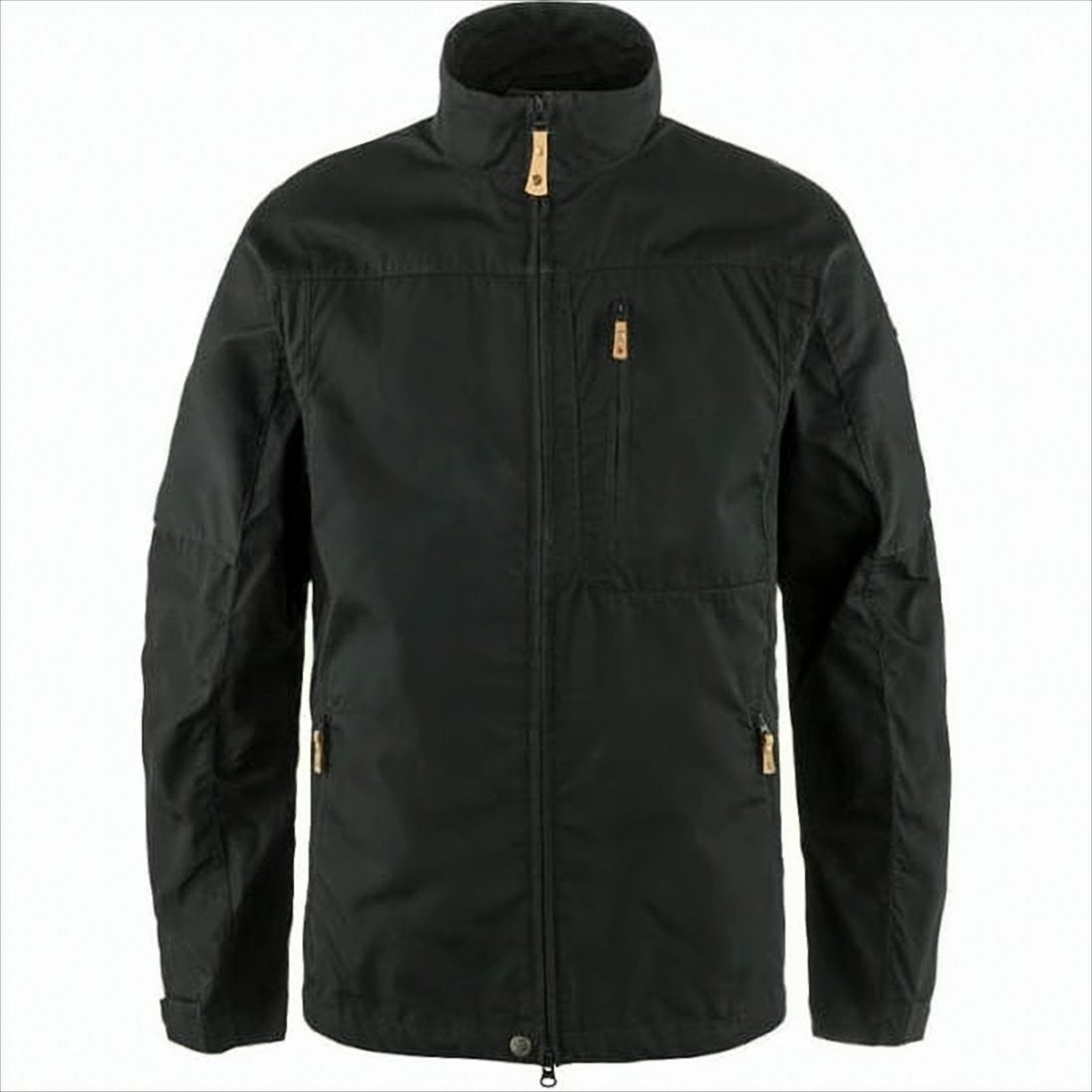 Classic Black Outdoor Jacket with Front Zip