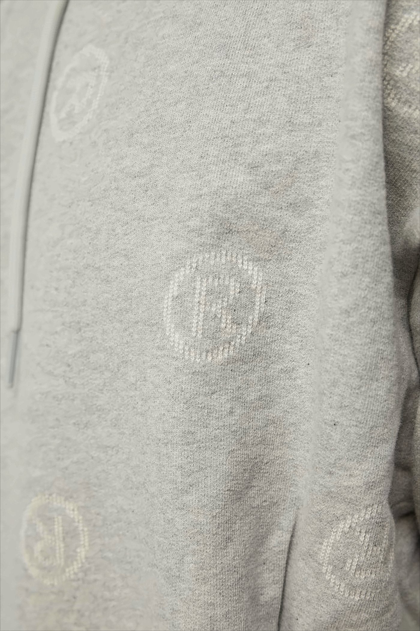 Relaxed Fit Grey Cotton Logo Hoodie