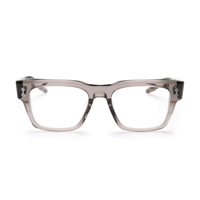 Columba Translucent Grey Rectangular Eyeglasses with Thick Temples