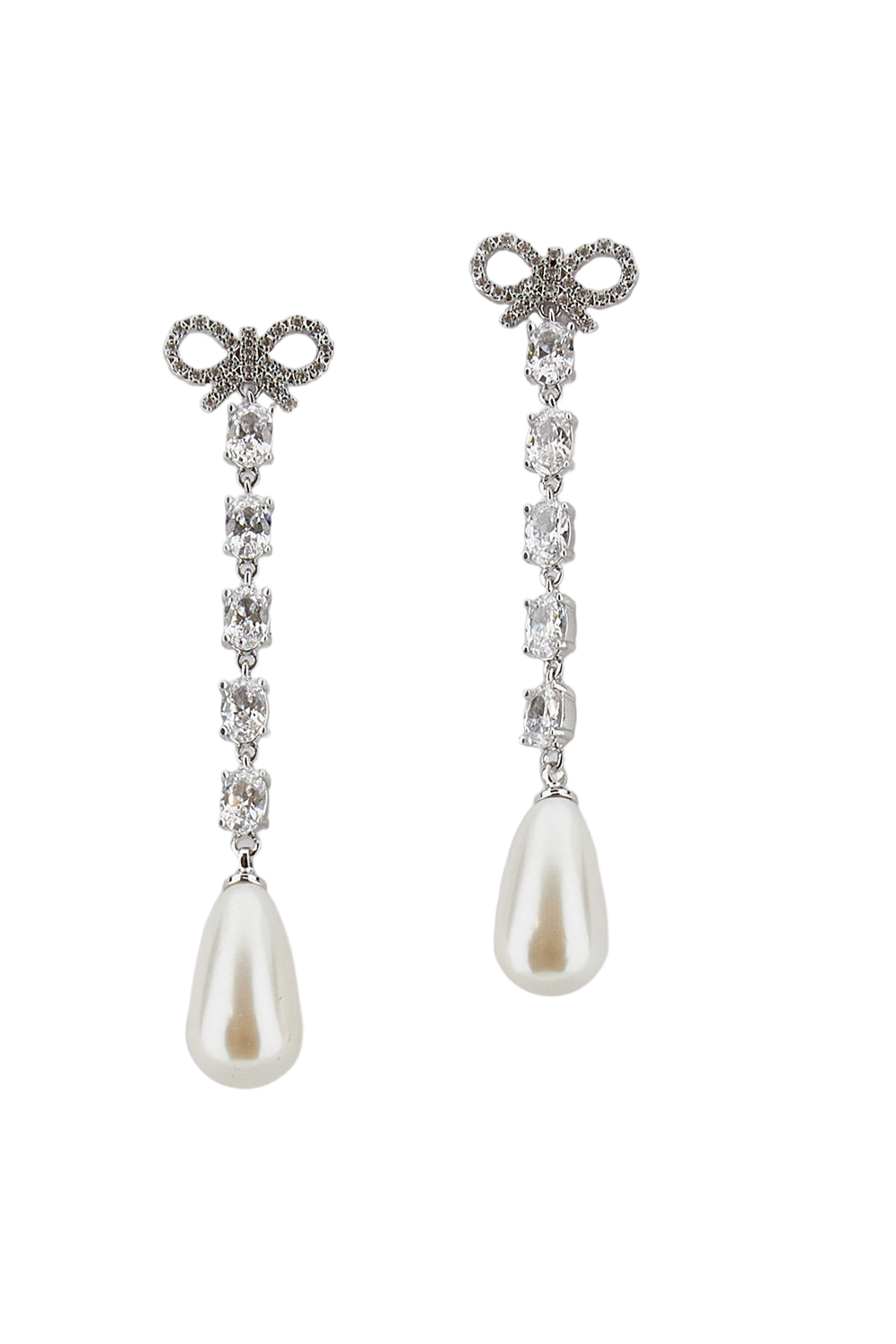 Bow Pearl Droplet Earrings