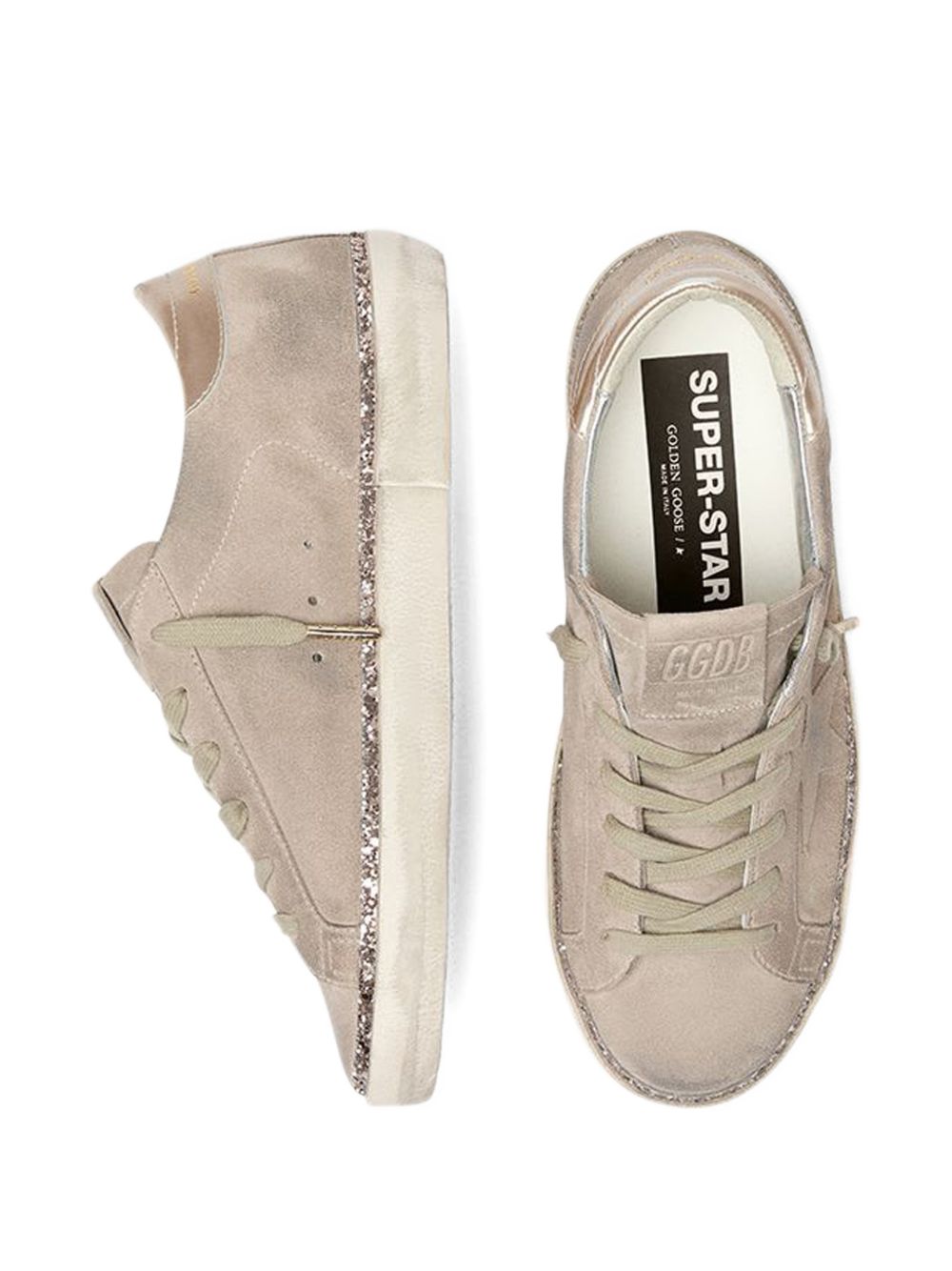 Low-Top Sneakers with Silk-Nylon Blend and Distressed Sole