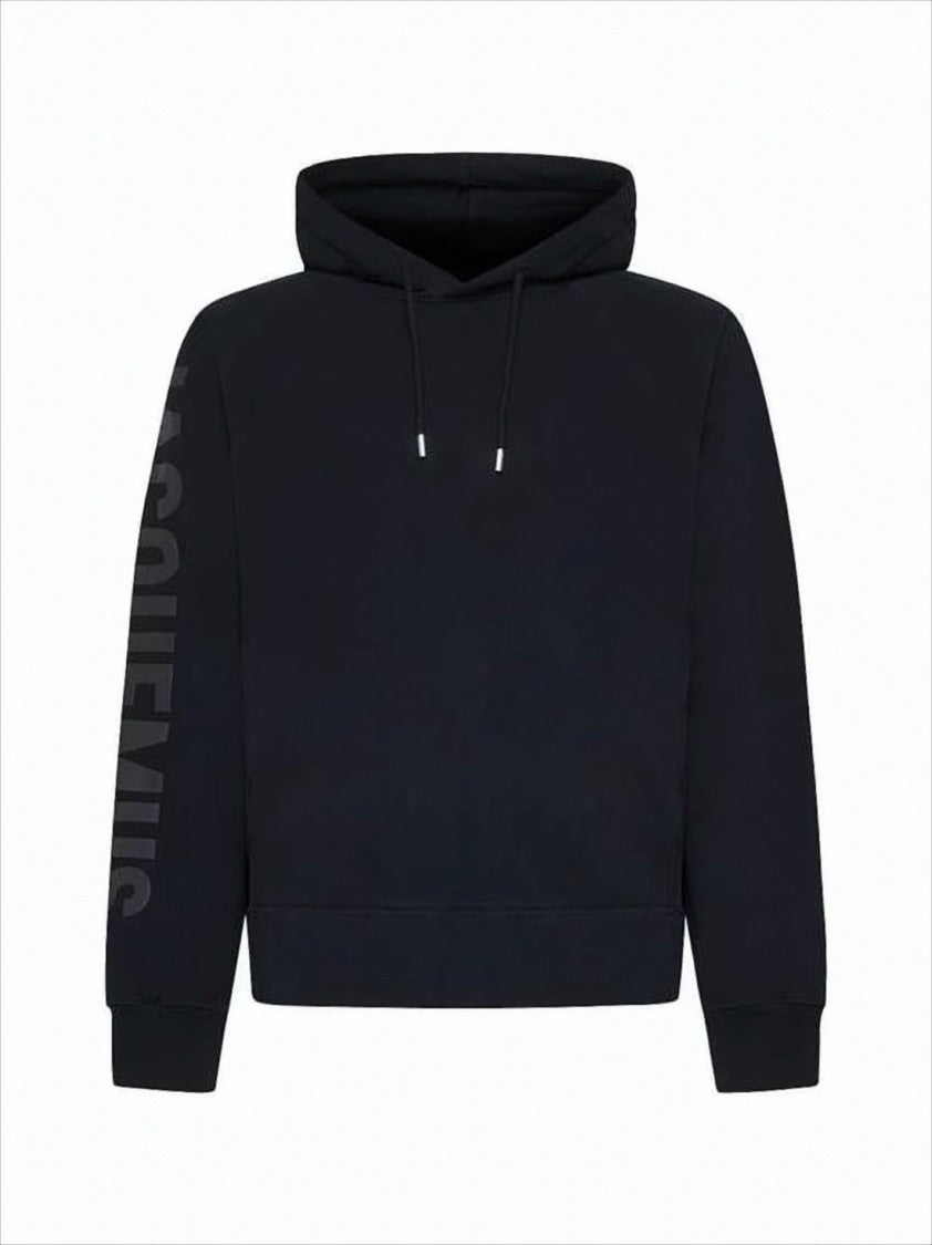 Minimalist Cotton Hoodie with Subtle Tonal Logo