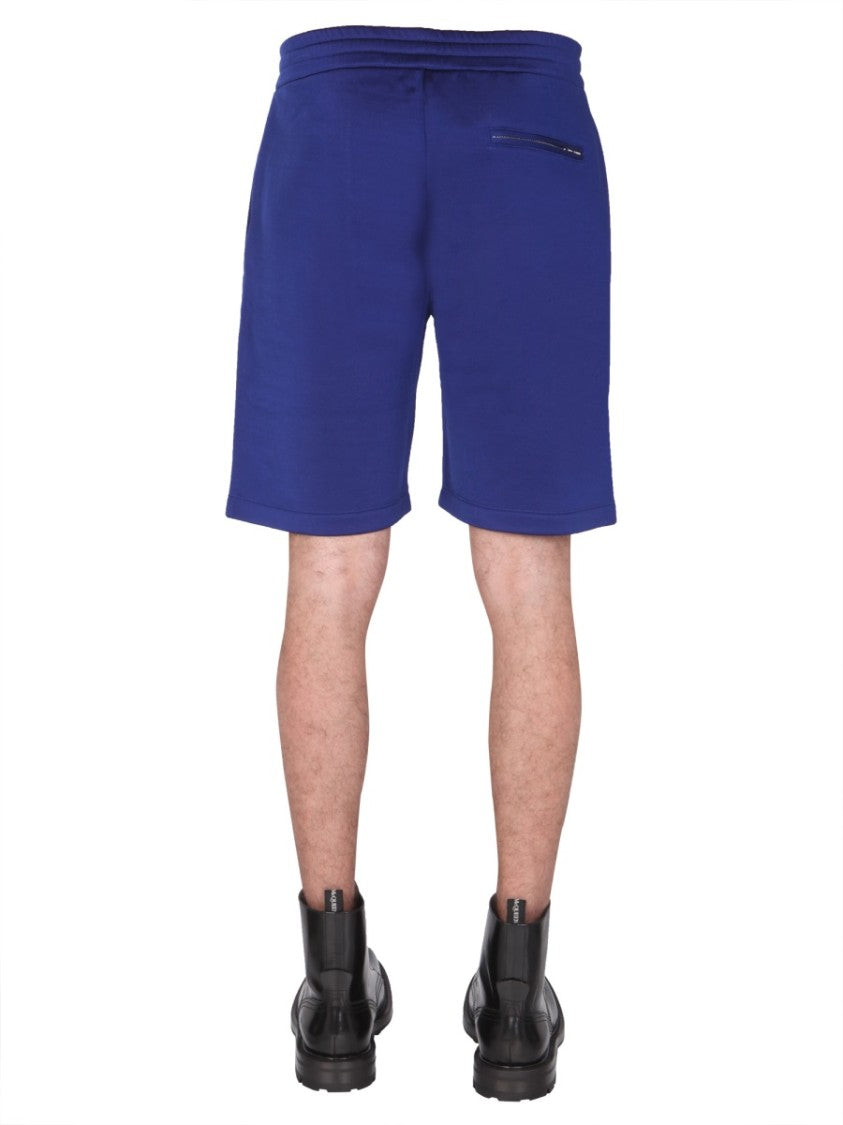 Blue Shorts With Embroidered Logo