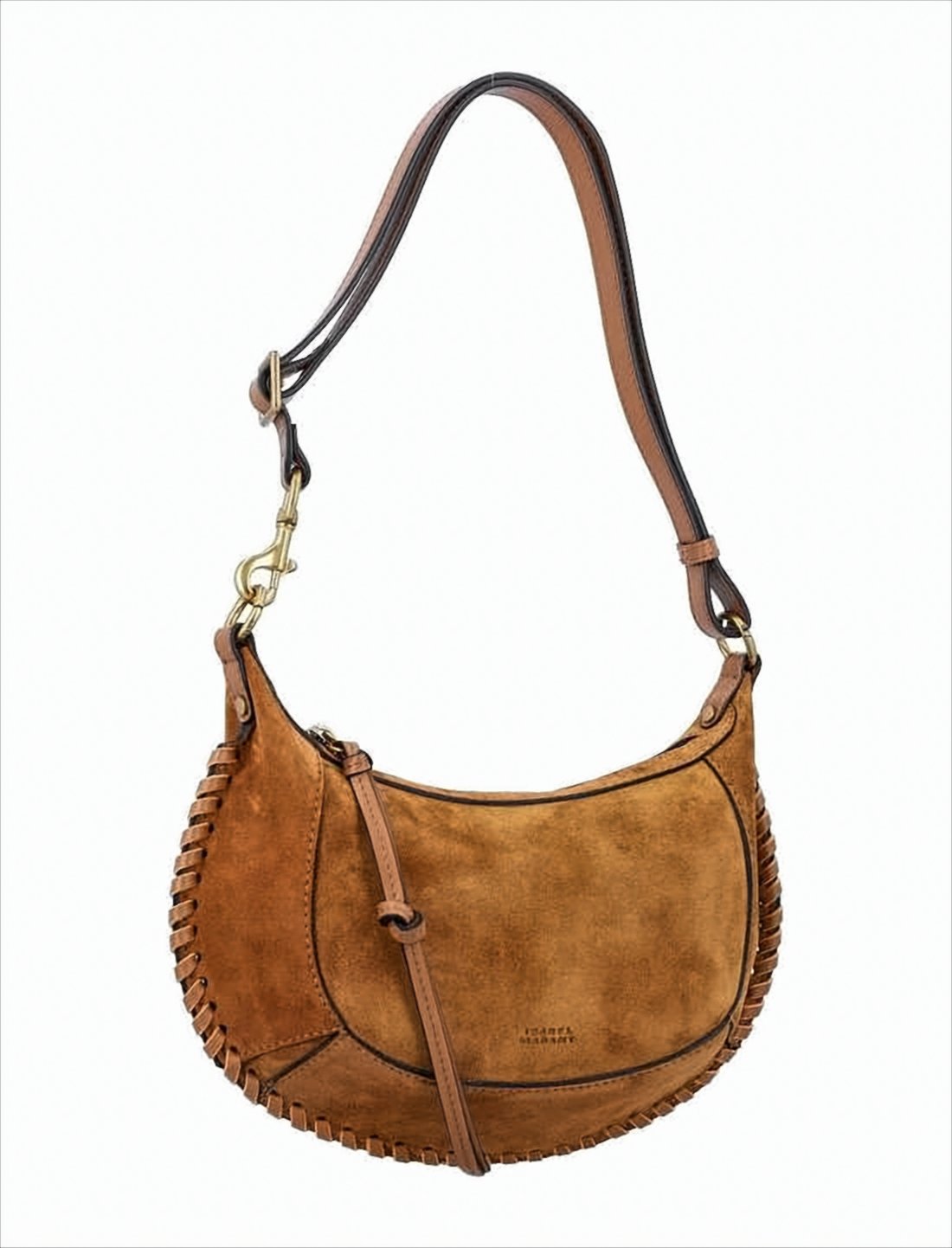 Crescent-Shaped Calf Leather Shoulder Bag