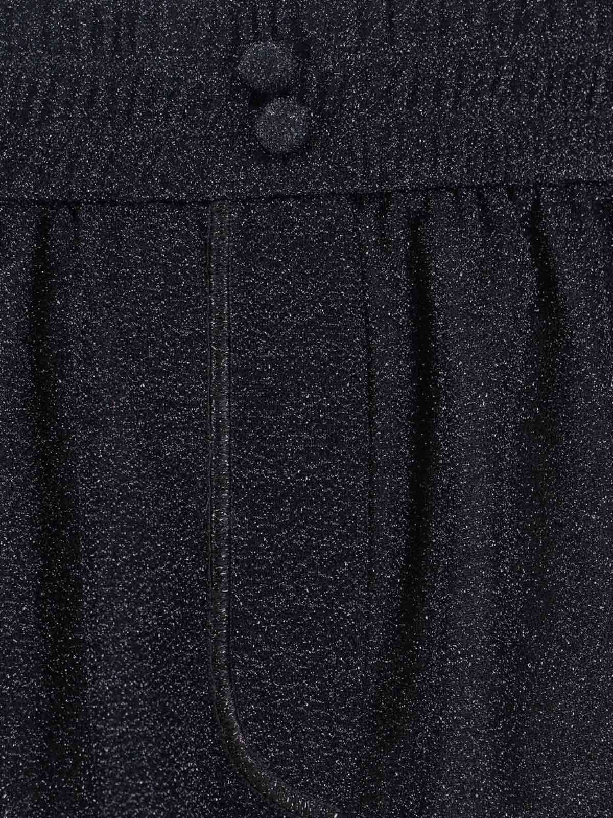 "Lumière" Oseree Shorts In Black Metallic Semi-Sheer Fabric