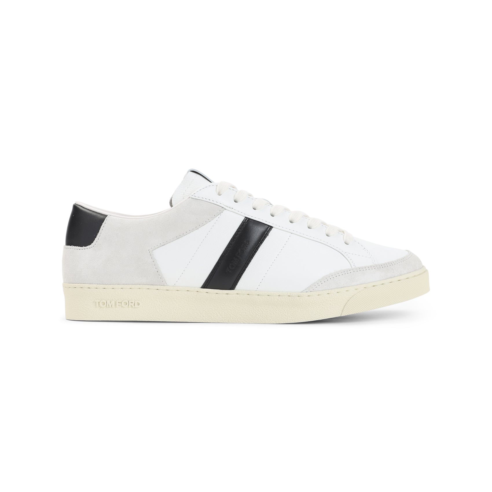 Low-Top Sneakers with Grey Suede Accents
