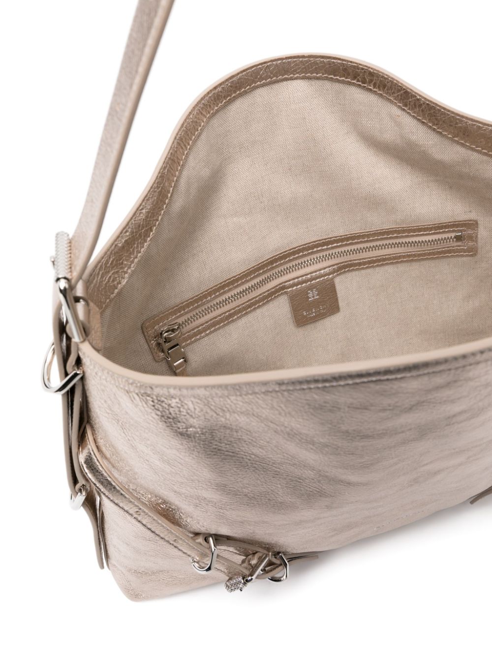 Gold-tone Calf Leather Shoulder Bag