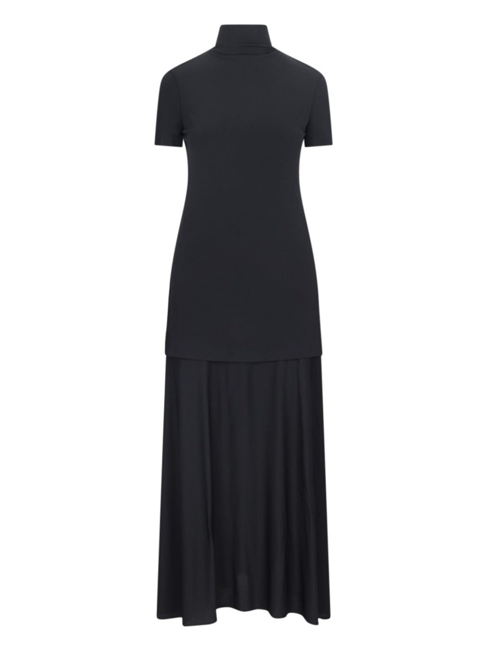 Layered Midi Dress – Black