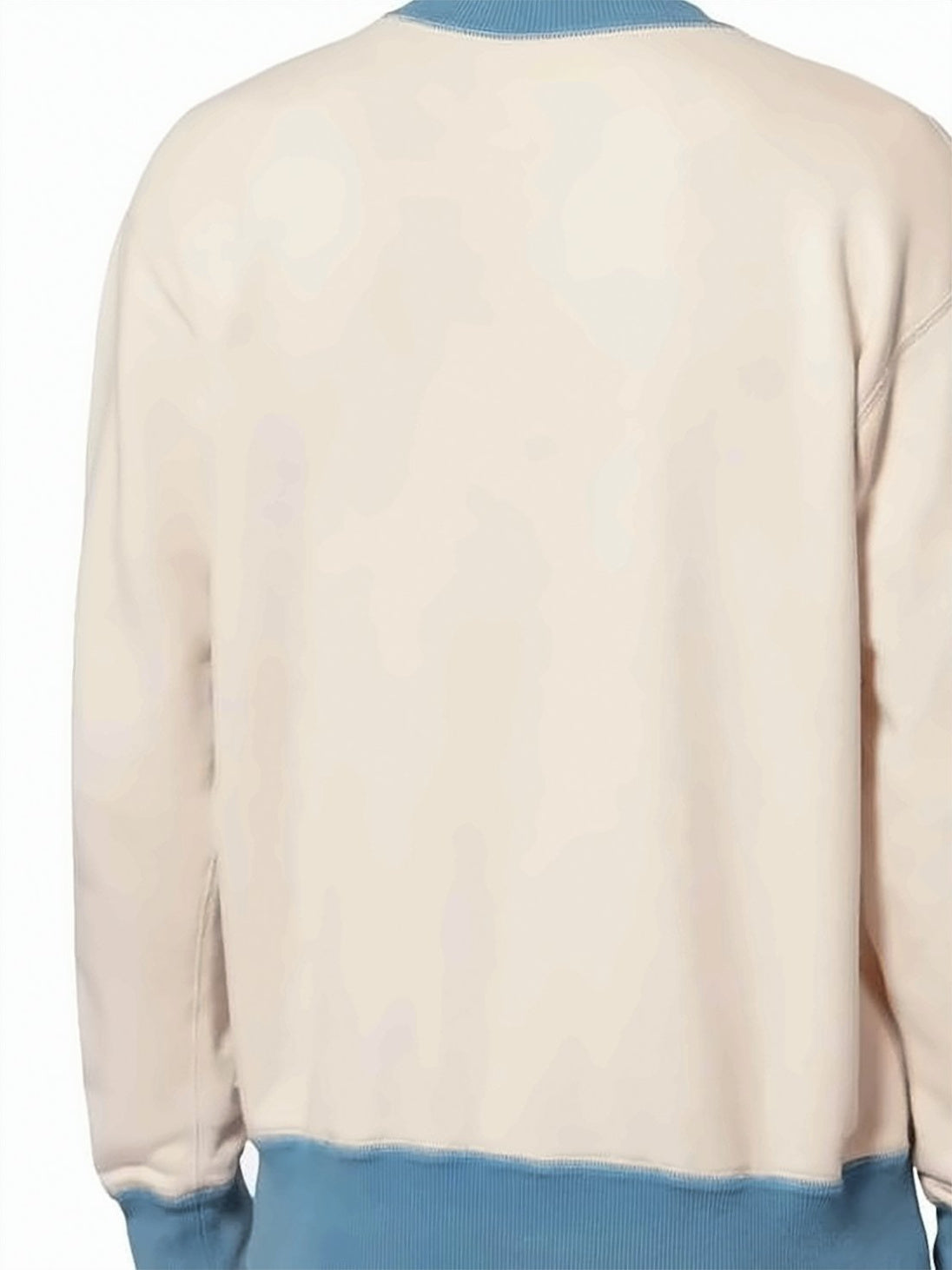 Beige Relaxed Fit Ribbed Trim Top