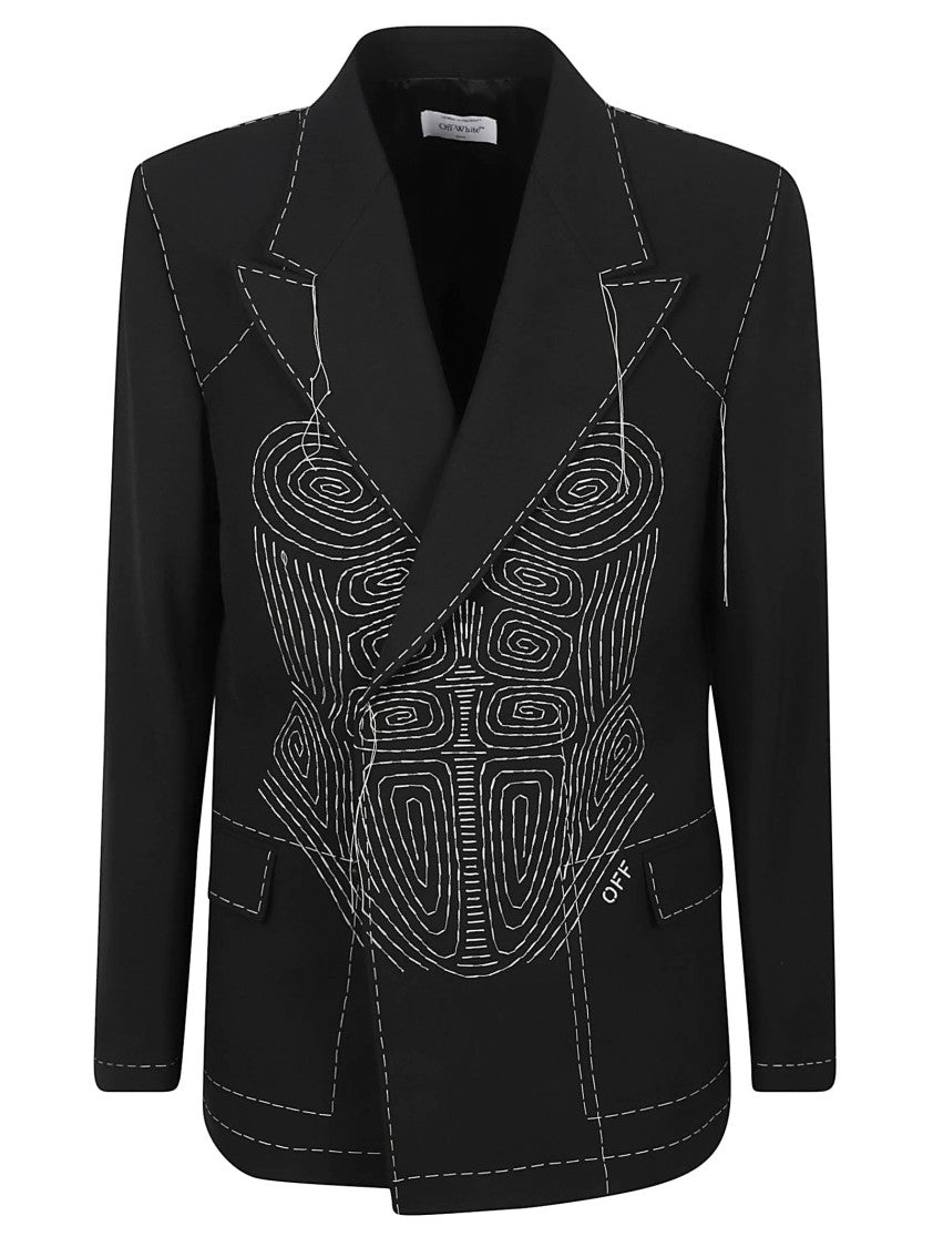 Tailored Embroidered Black Jacket With Classic Lapel