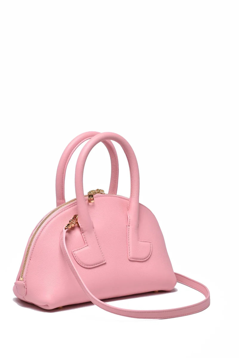 Leather Shoulder Bag - Pink